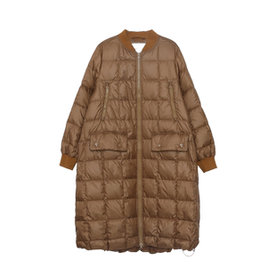 MOVEUP幻走2023冬季新款.FUN系列拉链口袋胶章设计师长款羽绒服女