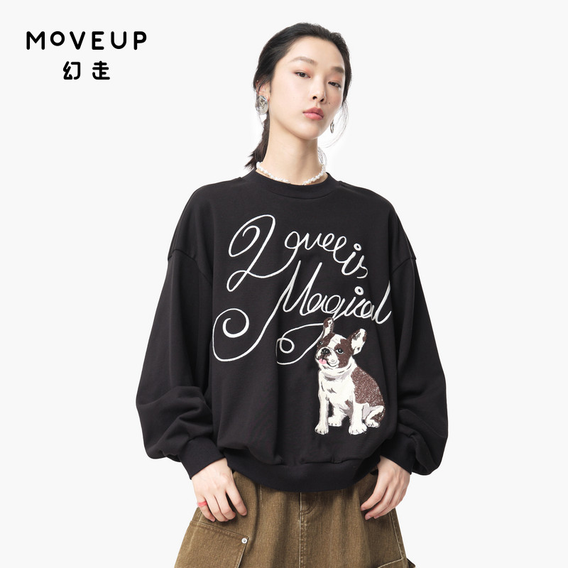 圆领 狗狗绣花 罗纹