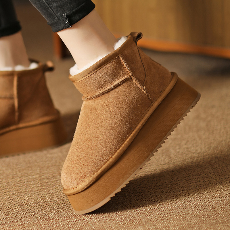 厚底增高皮毛一体雪地靴冬季保暖