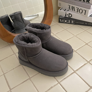 2025冬季新款雪地靴厚底3cm短靴东北雪地靴女皮毛一体保暖鞋