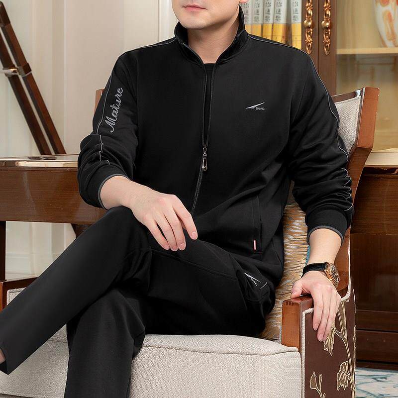 官方迈耐克斯爸爸运动套装男装春秋季新款纯棉休闲跑步运动服卫衣