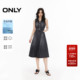 新款 时尚 优雅修身 ONLY2025夏季 显瘦无袖 V领中长裙牛仔裙连衣裙女