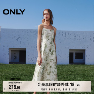 连衣裙女 ONLY奥莱 夏季 优雅甜美吊带碎花中长款