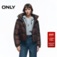 ONLY2025冬季 羽绒服女 连帽泡芙云朵感短款 新款 90白鸭绒可拆卸袖