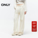 ONLY2025秋冬新款 女 牛仔裤 时髦舒适松紧腰设计中腰阔腿裤 长裤