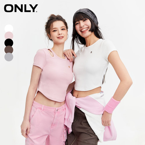 ONLY不对称修身短袖短款