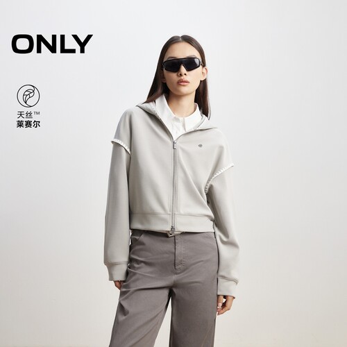 ONLY亲肤落肩连帽开衫卫衣