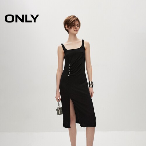 ONLY收腰吊带中长款连衣裙