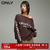女 针织衫 ONLY奥莱 秋冬休闲通勤宽松一字领蝙蝠袖
