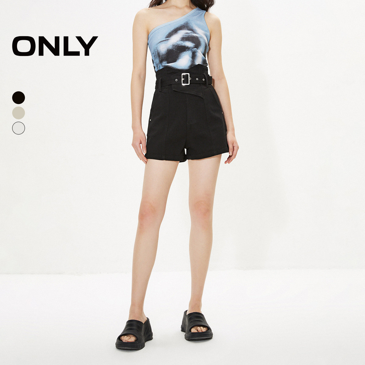 【ONLY奥莱】夏季休闲百搭宽松高腰A字短裤牛仔裤女