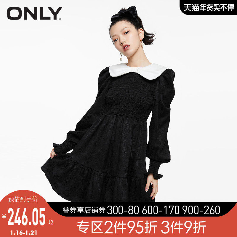 ONLY2021冬季新款领短款连衣裙女
