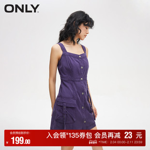 【ONLY奥莱】秋冬时尚工装风口袋设计短款吊带连衣裙女
