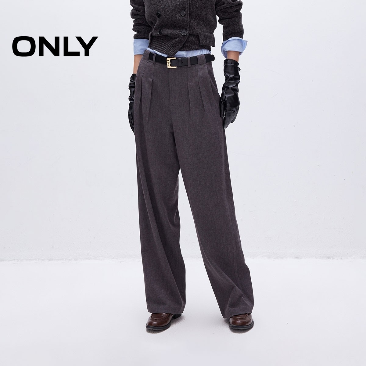 【ONLY奥莱】秋冬新款通勤风口袋高腰宽松显瘦直筒休闲裤女,女装/女士精品,休闲裤,淘宝优惠券,粉丝福利购,淘宝优惠卷