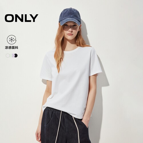 ONLY打底正肩合体舒适圆领T恤