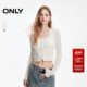 针织衫 ONLY2026春季 女 轻薄灵动木耳边装 饰V领舒适开衫 新款 修身