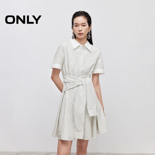 ONLY显瘦A字短裙翻领衬衫连衣裙