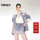 新款 重工不规则烫钻设计高腰A字短裤 裙裤 ONLY2025夏季 牛仔裤 女