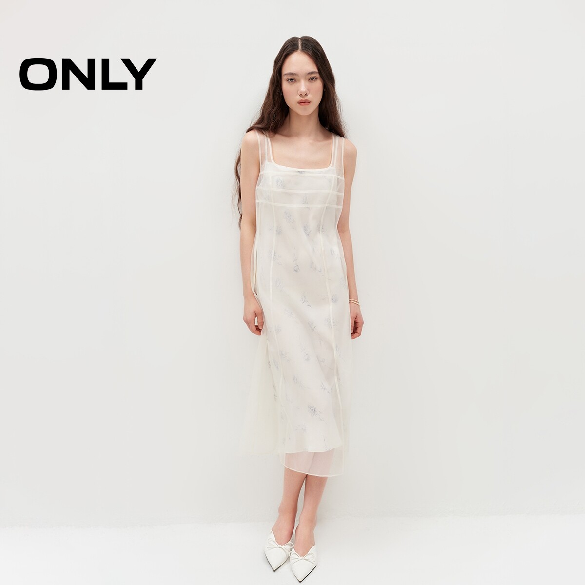 【ONLY奥莱】夏季新款通勤显瘦吊带套装中长款连衣裙女