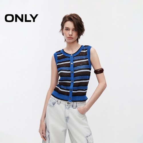 ONLY条纹叠穿马甲背心针织衫