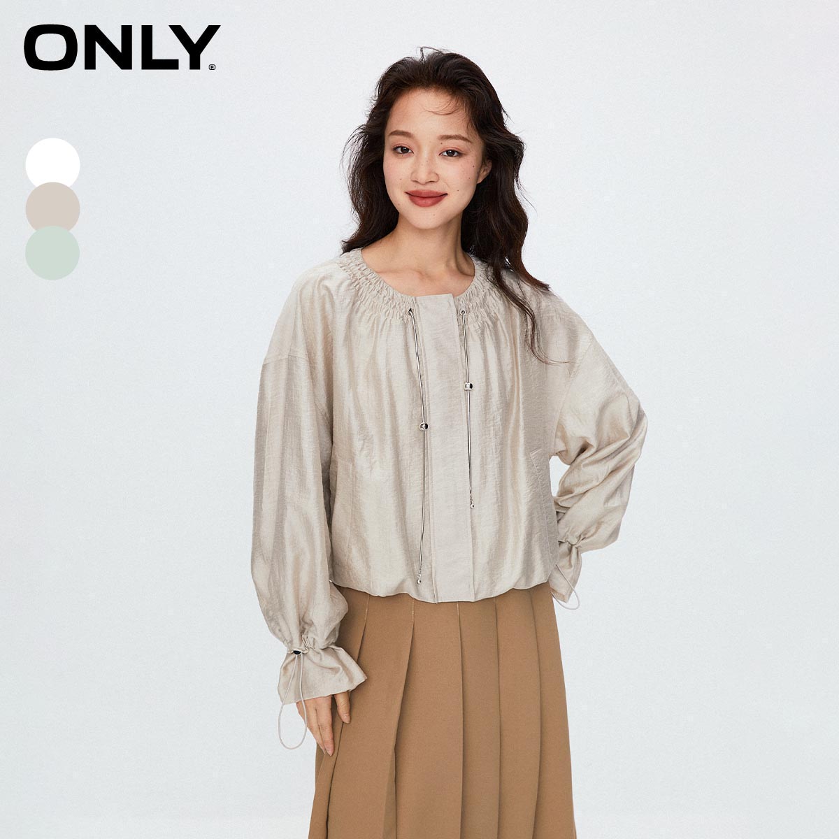 ONLY圆领蝙蝠袖短款外套