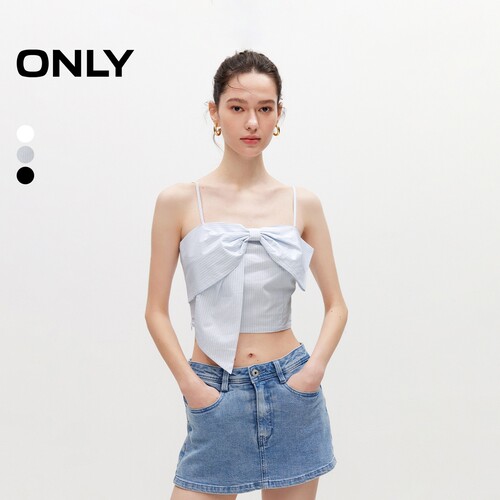 蝴蝶结装饰 背后弹力拼接 可调节吊带