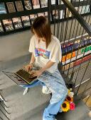 Purey 宽松休闲T恤 夏季 Talk卡众潮牌卡通趣味奥利奥印花短袖 美式