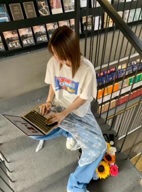 Purey Talk卡众潮牌卡通趣味奥利奥印花短袖美式夏季宽松休闲T恤