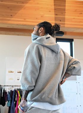 Fear of God FOG复线ESSENTIALS字母连帽衫高街休闲宽松情侣卫衣