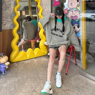 FOG复线Essentials硅胶字母美式 高街流行潮牌卫衣 休闲拼接连帽衫