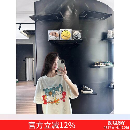 PUREY情侣卡通动漫美式休闲短袖