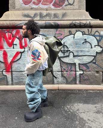 GRAILZ PROJECT GR纽约限定做旧破坏脏染拉链连帽衫卫衣休闲外套