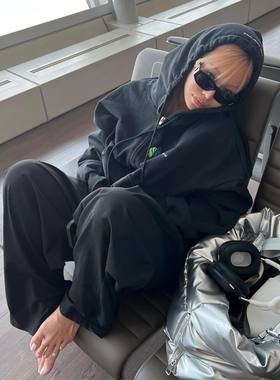 Grailz Project GR联名SPC水洗做旧破坏连帽开衫卫衣美式休闲外套