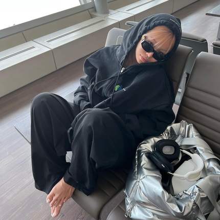 Grailz Project GR联名SPC水洗做旧破坏连帽开衫卫衣美式休闲外套