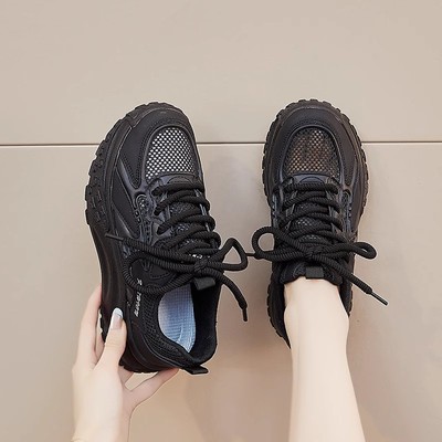 透气网鞋防滑厨房鞋运动老爹鞋女