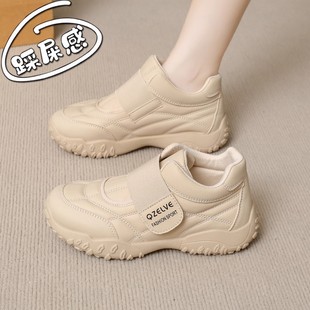 软底不累脚女士休闲鞋2025秋冬新款高帮运动鞋魔术贴防滑球鞋女鞋
