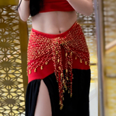 新款 手工勾花三角巾肚皮舞腰链爵士舞腰链屁帘臀巾披肩练功配饰