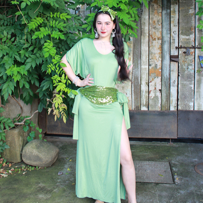 悦梦风璐演出服班服新款肚皮舞练功服baladi shaabi民俗撞色袍子