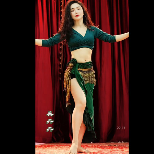 悦梦风璐肚皮舞新款套装演出服班服气质练功服显瘦初学仙女臀巾