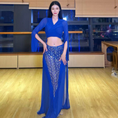 团服 性感紫色长裙演出服表演服装 悦梦风璐肚皮舞新款 套装