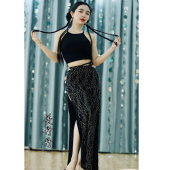 悦梦风璐肚皮舞新款 演出服班服性感气质练功服显瘦初学仙女 套装