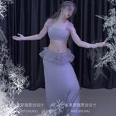 悦梦风璐新款 肚皮舞服初学者练功服气质仙女舞蹈包臀重工花边