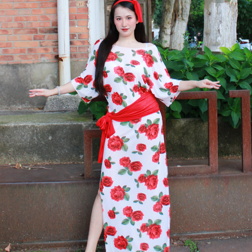 悦梦风璐新款肚皮舞练功服装 baladi shaabi 民俗撞色袍子