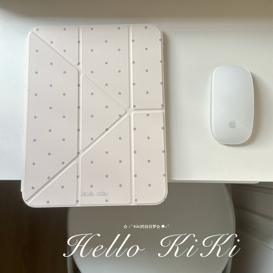 Niki store|ins小碎花韩系粉紫色波点兔子Air8Air510.9寸13寸iPad平板亚克力保护套防摔可拆卸防弯Y折一体式