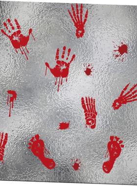 Halloween party decorations blood handprints window stickers
