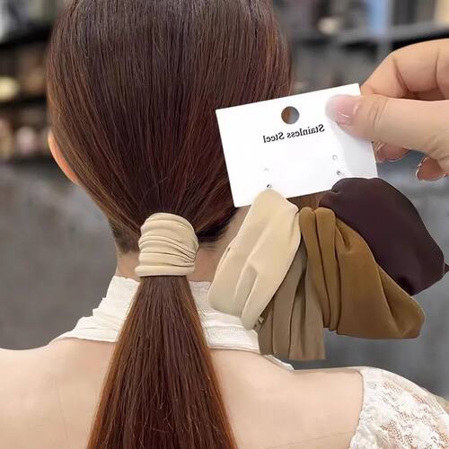 4pcs/set Solid High Stretch Widen Scrunchie For Women Ponyta