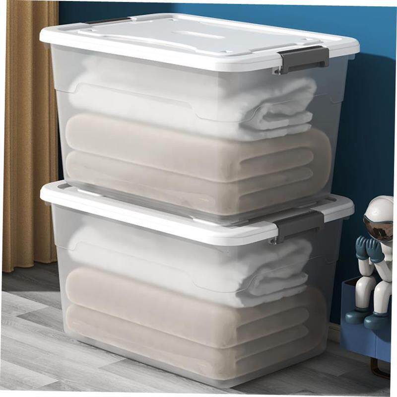 Large transparent plastic clothes quilt toy storage box big