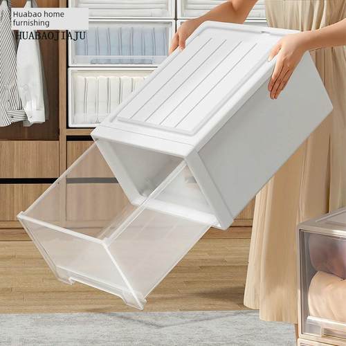 Thick transparent drawer style storage cabinet, large capaci