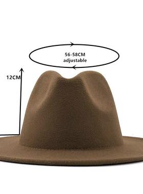 Women Men Wool Fedora Hat Jazz Cap 男女毛呢礼帽大檐爵士帽