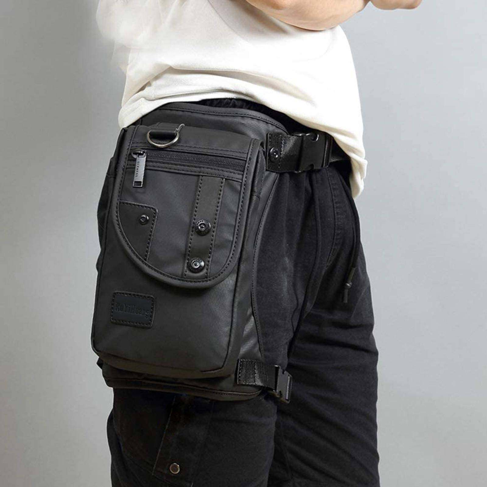 Men Nylon Drop Legs Bags Fashion Hip Waist Pack Thigh Bum F1
