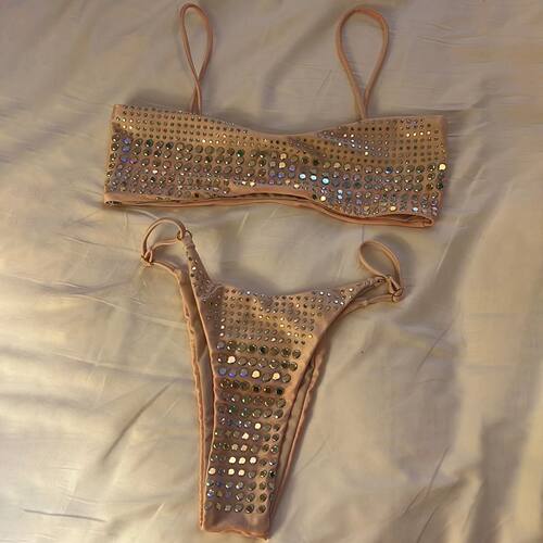 2025 Diamond Bikini Sexy Women Swimsuit Bandeau Biquini Push